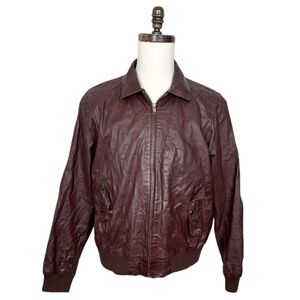 Saddlery Vintage Leather Classic Brown Bomber Jacket